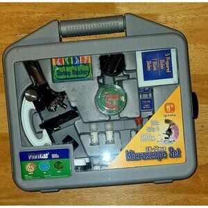 Vivitar Microscope Met 24 Pieces 100x, 400x & 900x Worh Case
